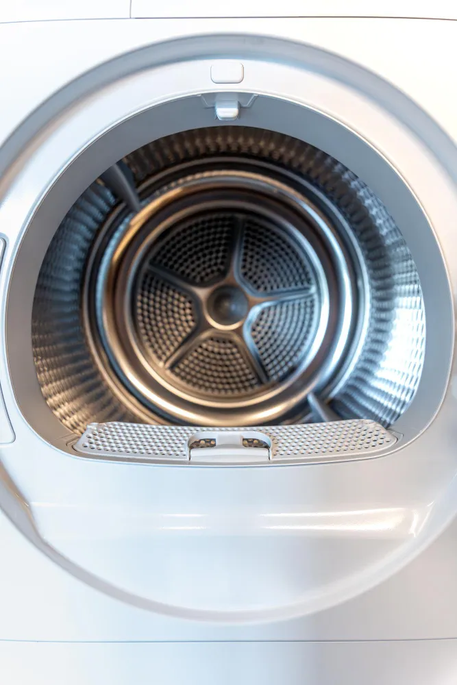 Inside view of front load dryer drum