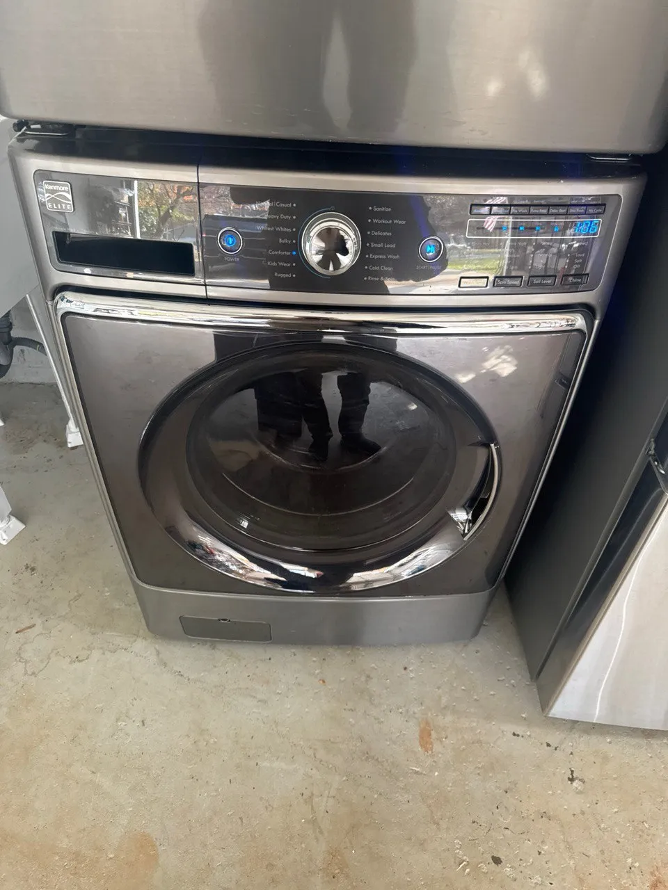 Kenmore front load washing machine with digital control panel