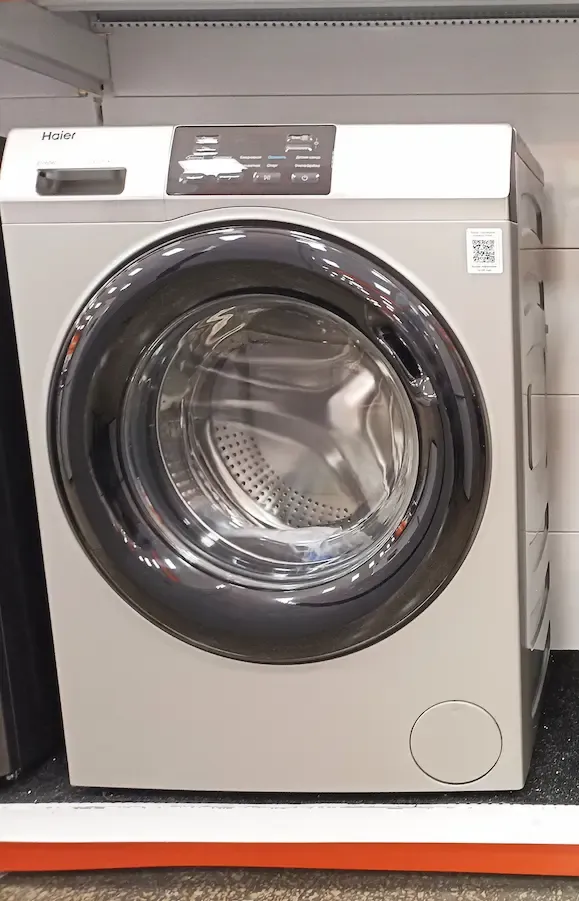Haier front load washer displayed in showroom