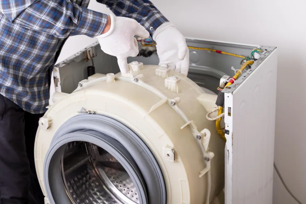 Hotpoint washing machine drum repair and internal component replacement