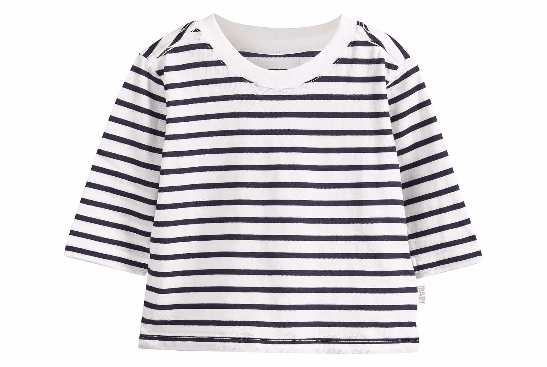Baby white stripe tee ghost mannequin ecommerce photography — Auckland