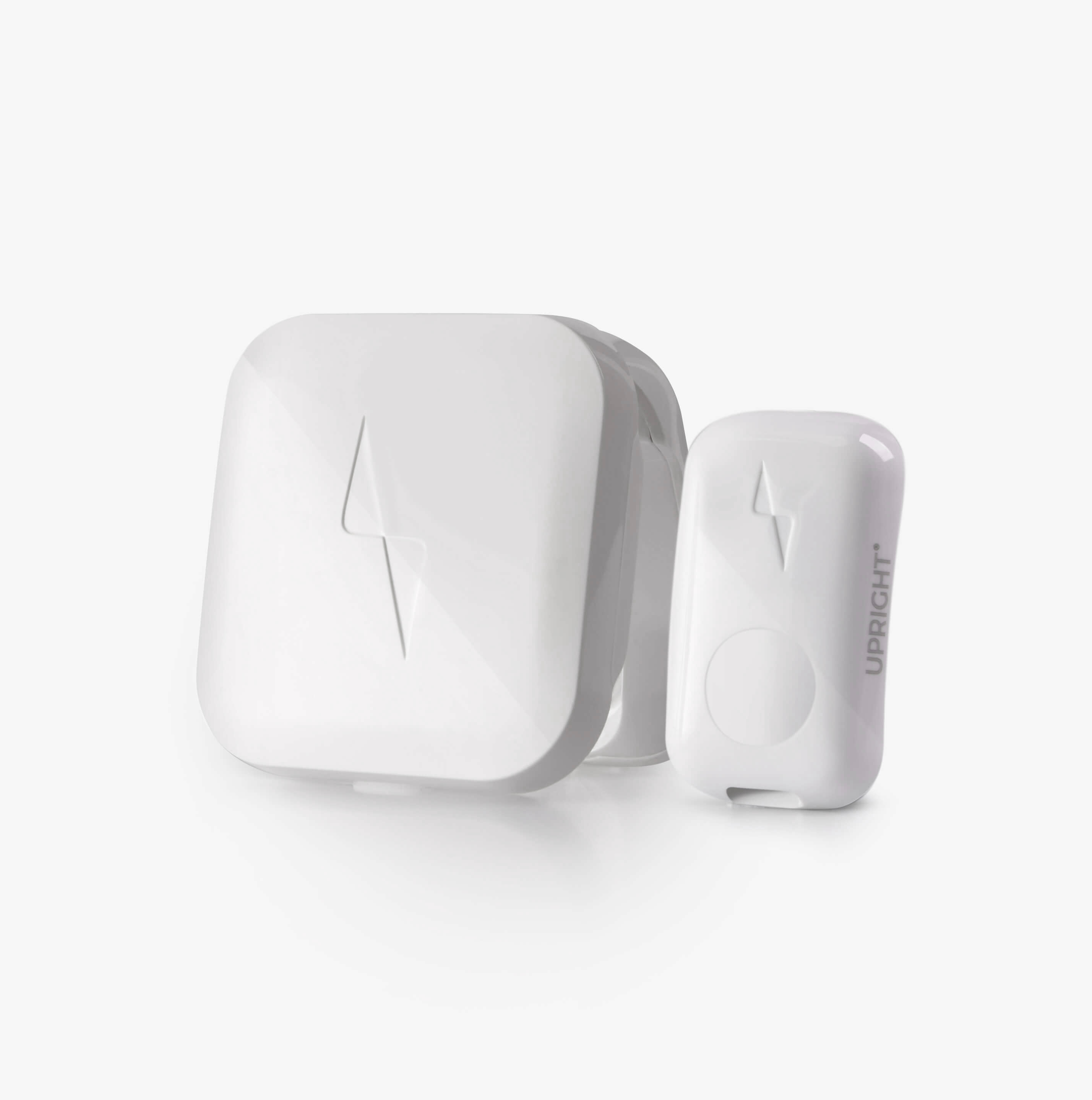 A white appliance used to reduce slouching shot on a white background
