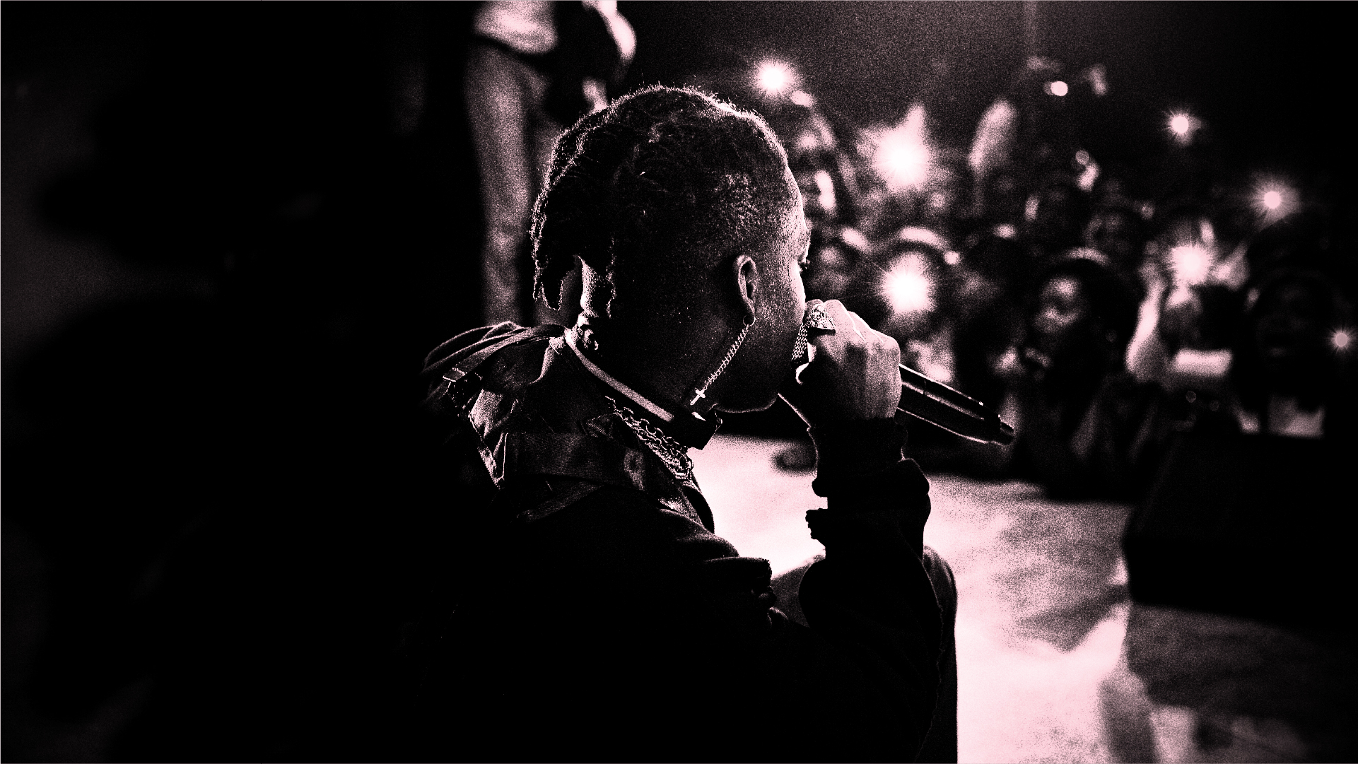 Artist performing to a crowd