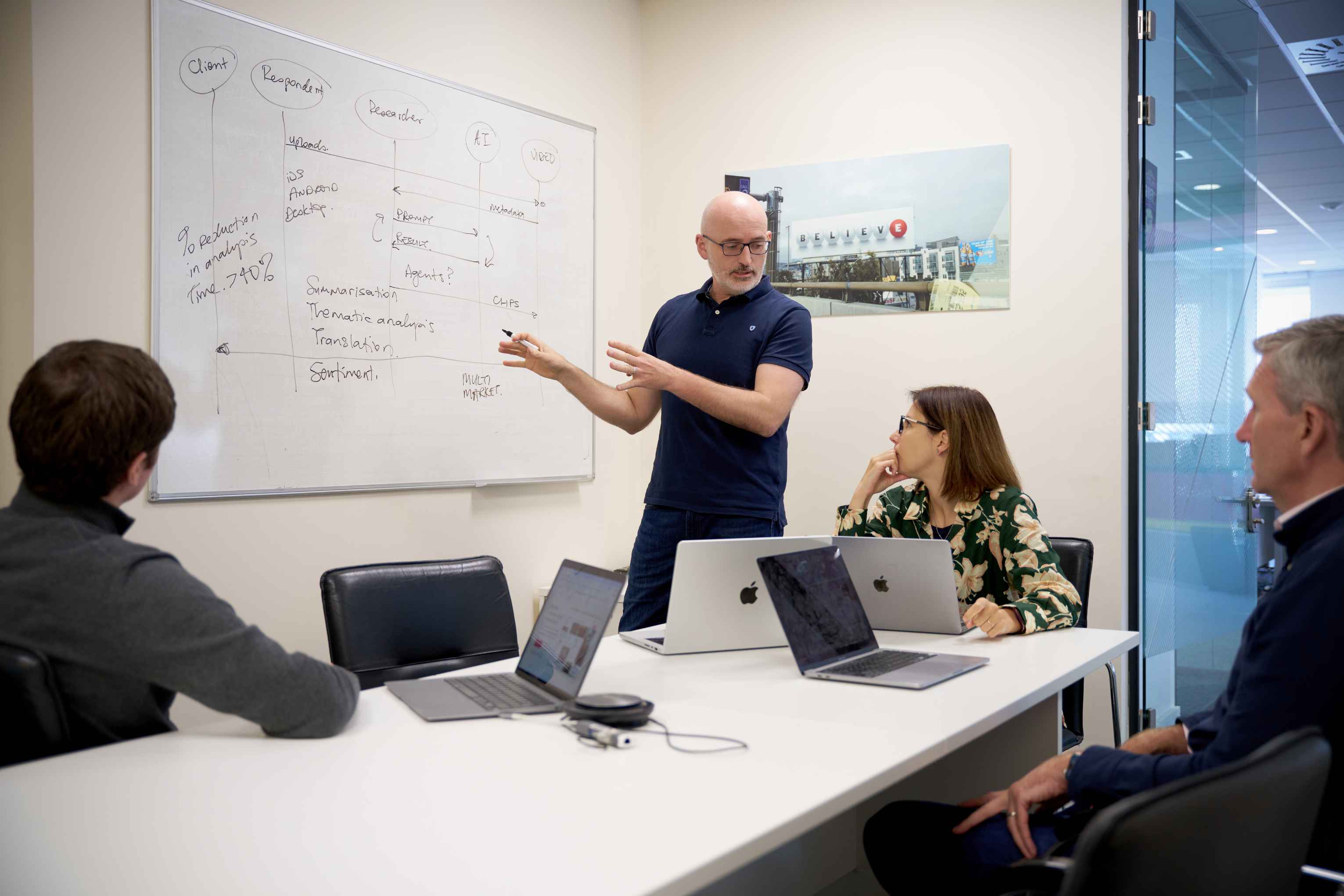 Indeemo CEO in a team meeting.