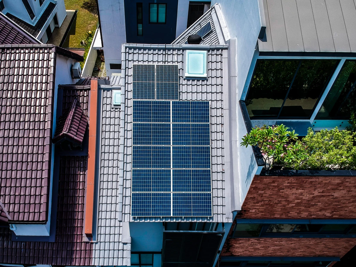 Rezeca Renewables 13.32 kWp solar panel installation on a tile roof at a landed home on Minaret Walk, Siglap, Singapore