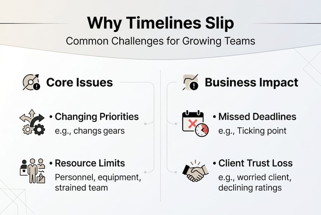 Infographic on SMB project timeline pitfalls