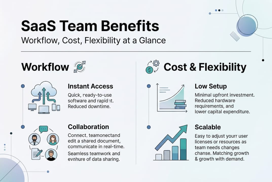 Infographic workflow cost flexibility SaaS
