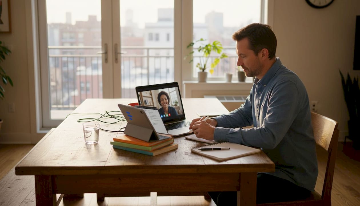 Remote teamwork using real-time tools at home