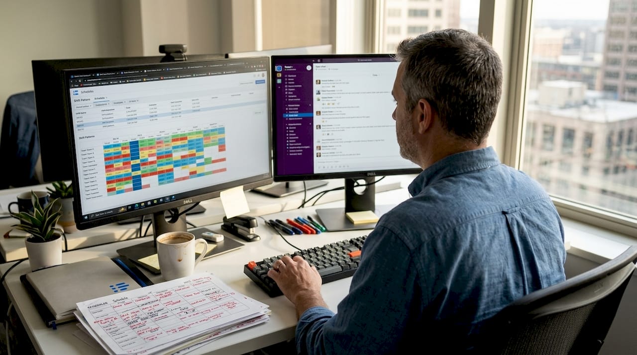 Operations lead coordinating schedules with software