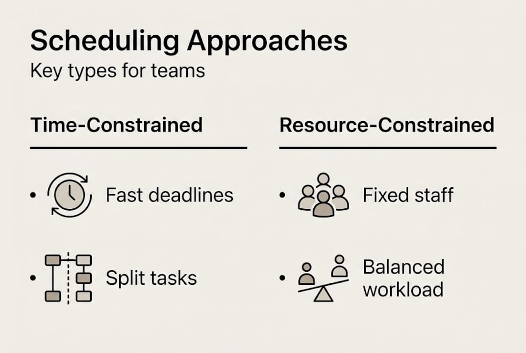 Infographic on time versus resource scheduling