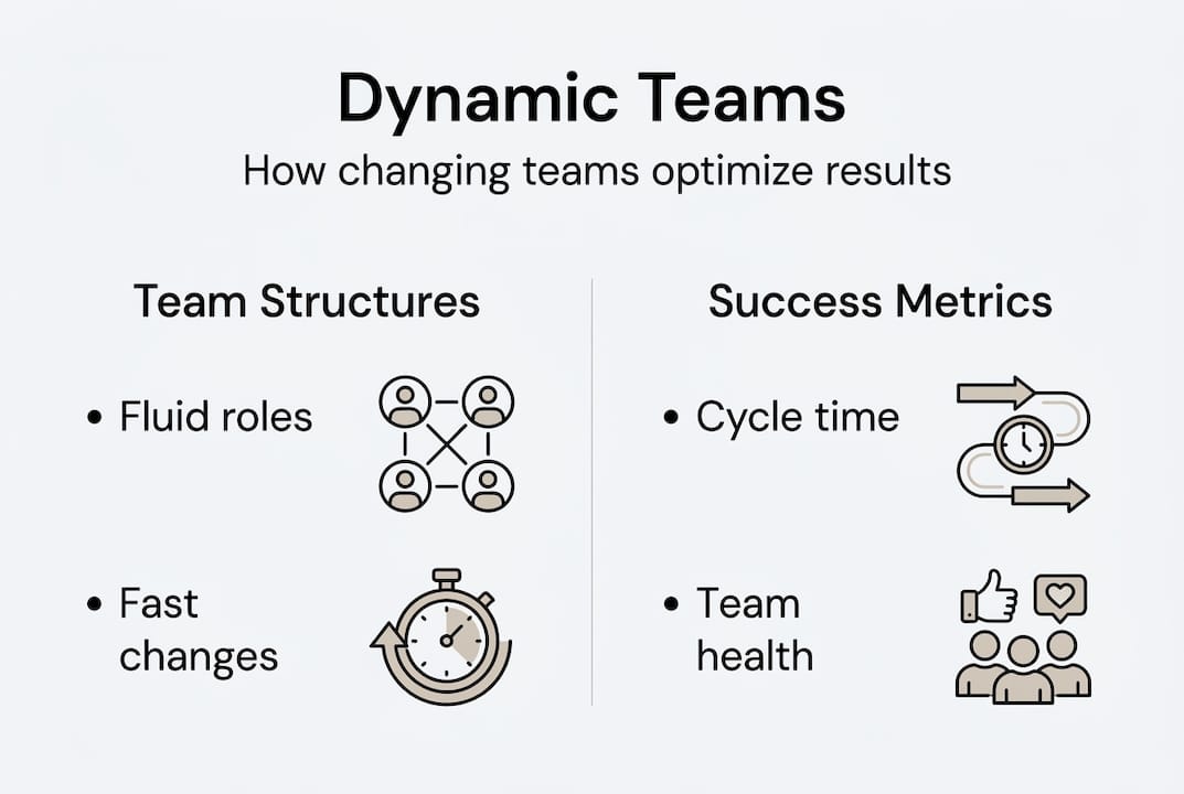 Infographic summarizing dynamic team mechanics