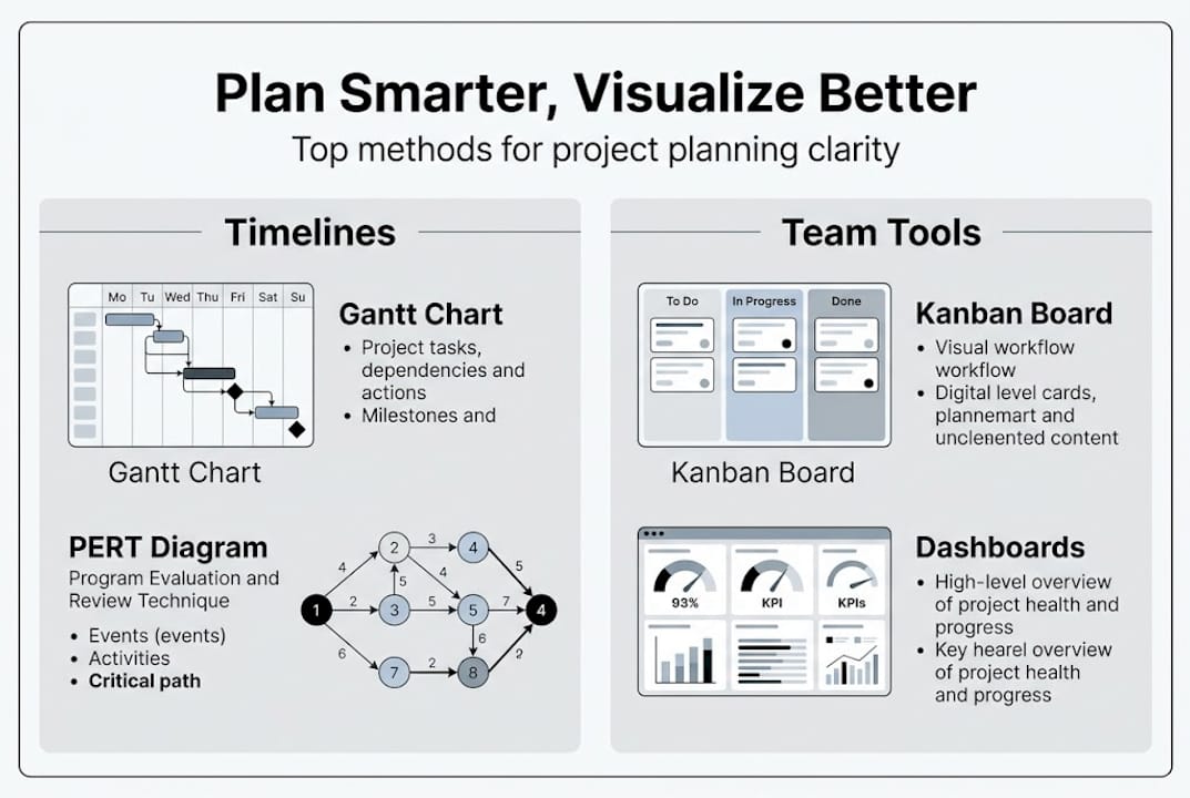 Infographic showing project visualization methods