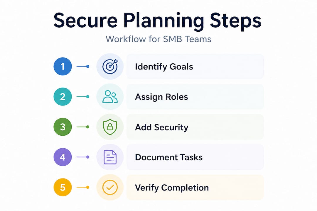 Infographic outlining secure team planning steps