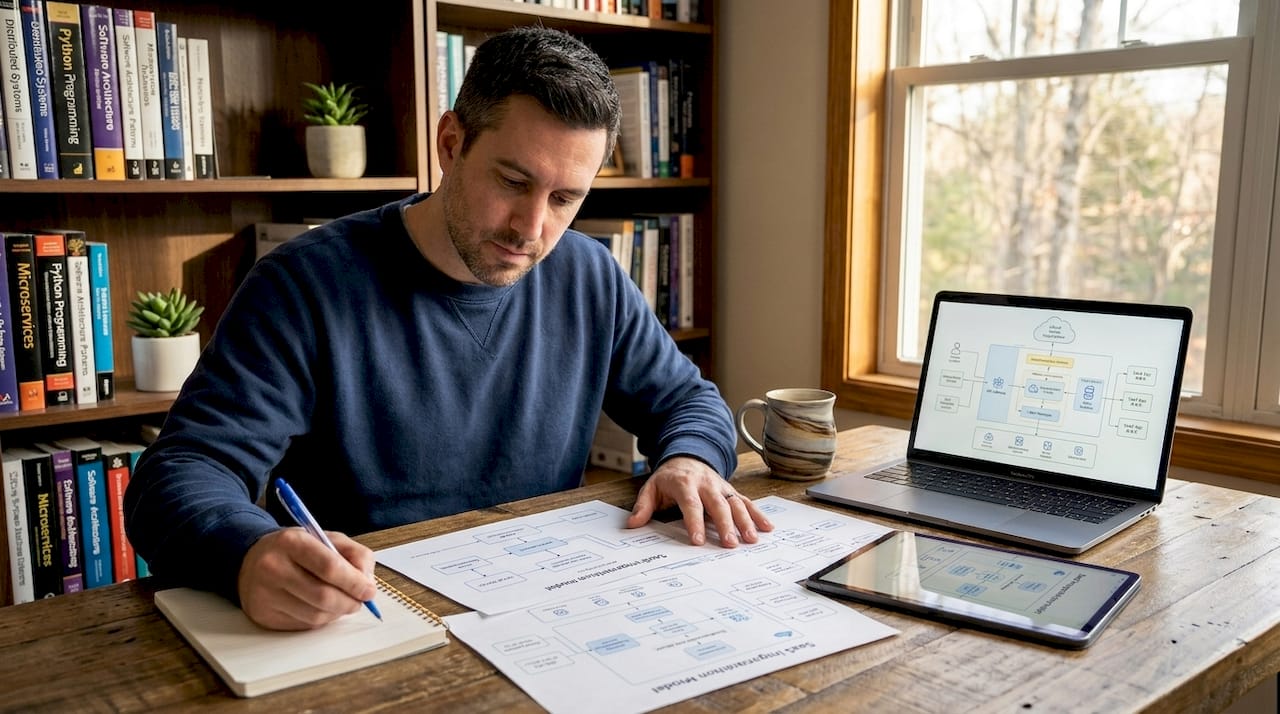 Engineer reviewing SaaS integration models