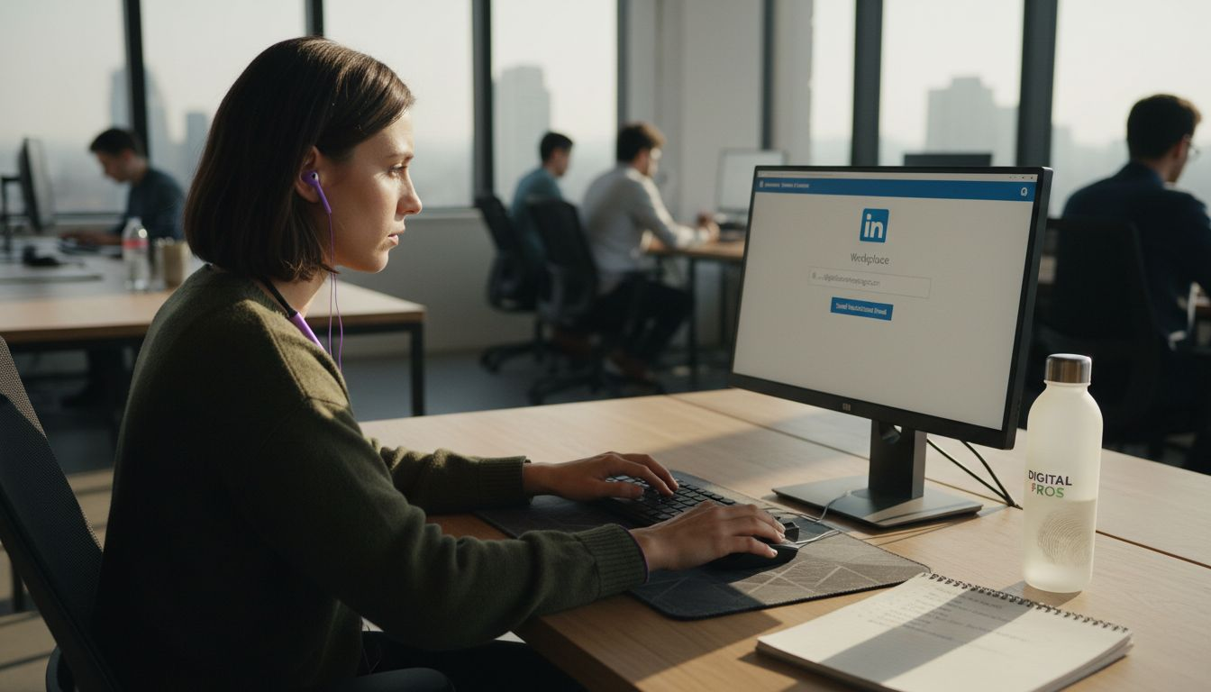 Marketer completing LinkedIn workplace verification