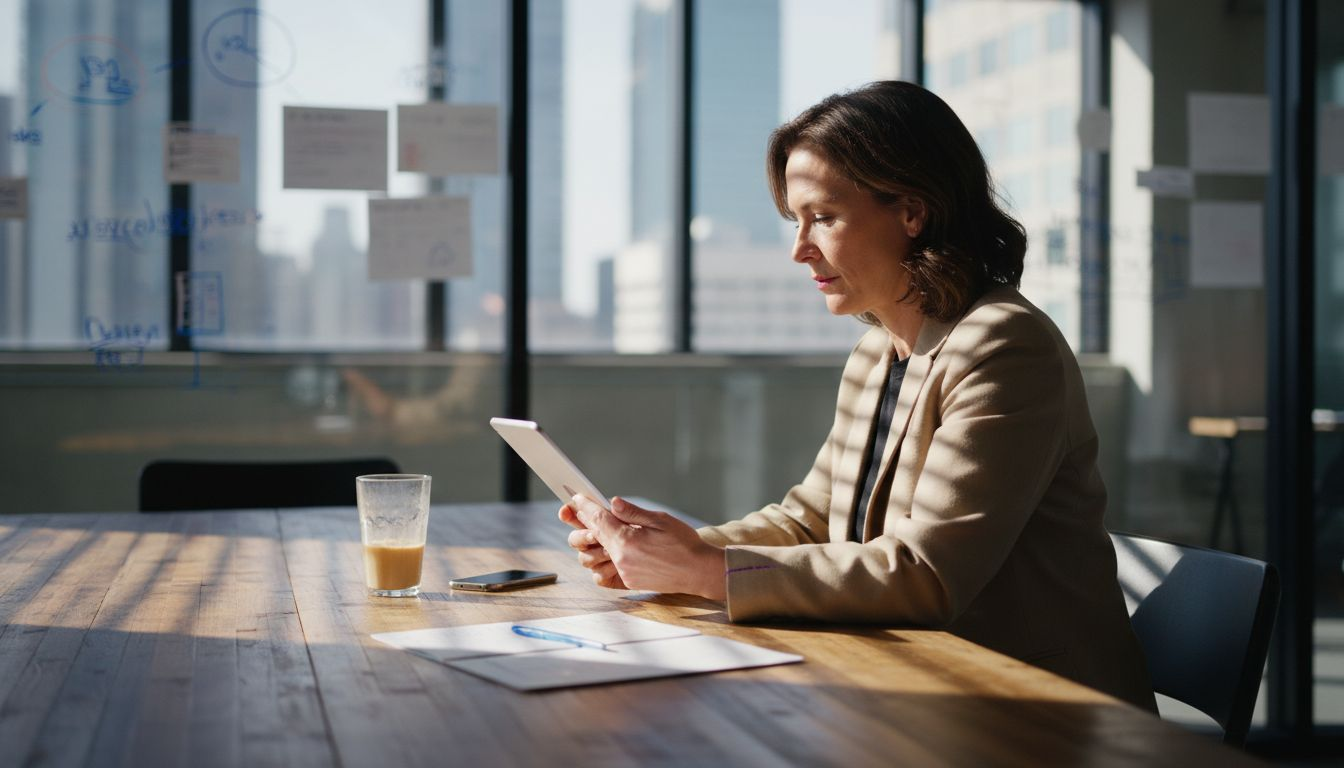 User reviewing LinkedIn messages in workspace