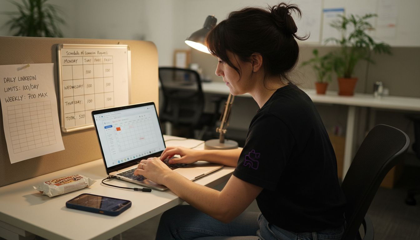 User warms up LinkedIn account gradually