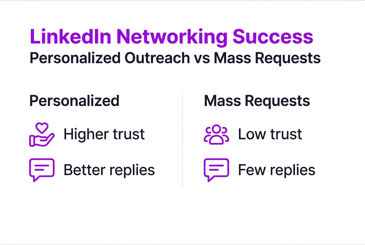 Infographic comparing outreach methods on LinkedIn