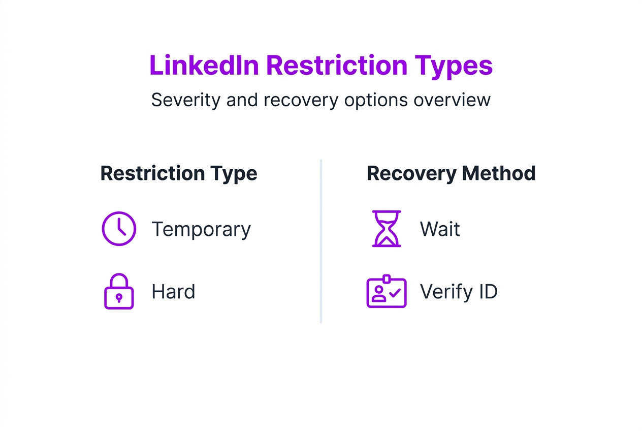 Infographic LinkedIn restriction types and recovery
