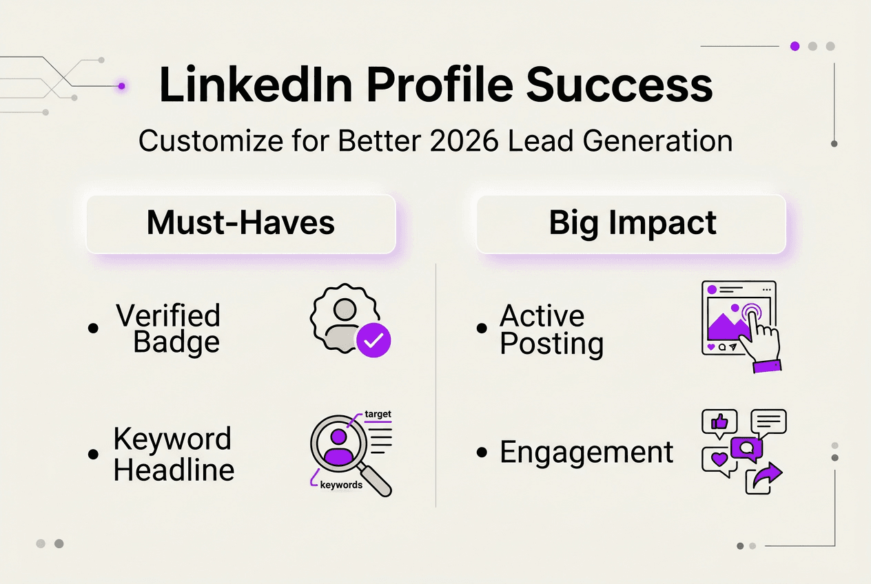 Infographic summarizing LinkedIn profile customization