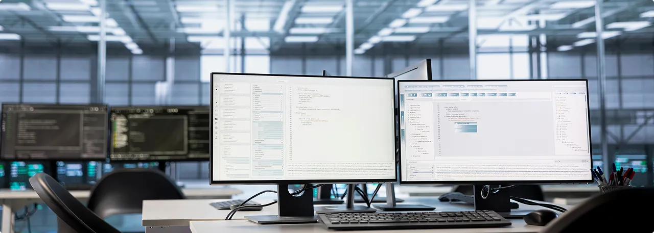 Arbeitsplatz für technische Planung und Projektmanagement im Maschinenbau