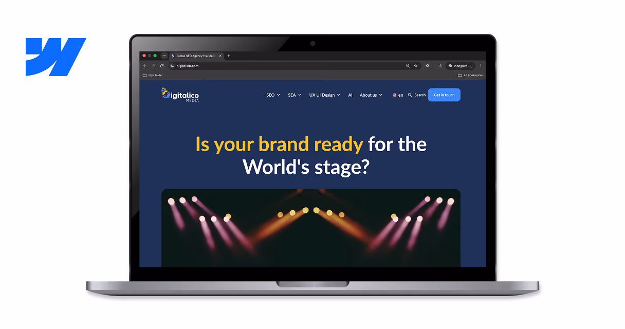 Mockup of Digitalico website