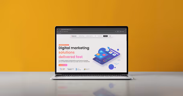 Mockup of Delyvera website