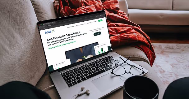 Mockup of the Axis Finance website