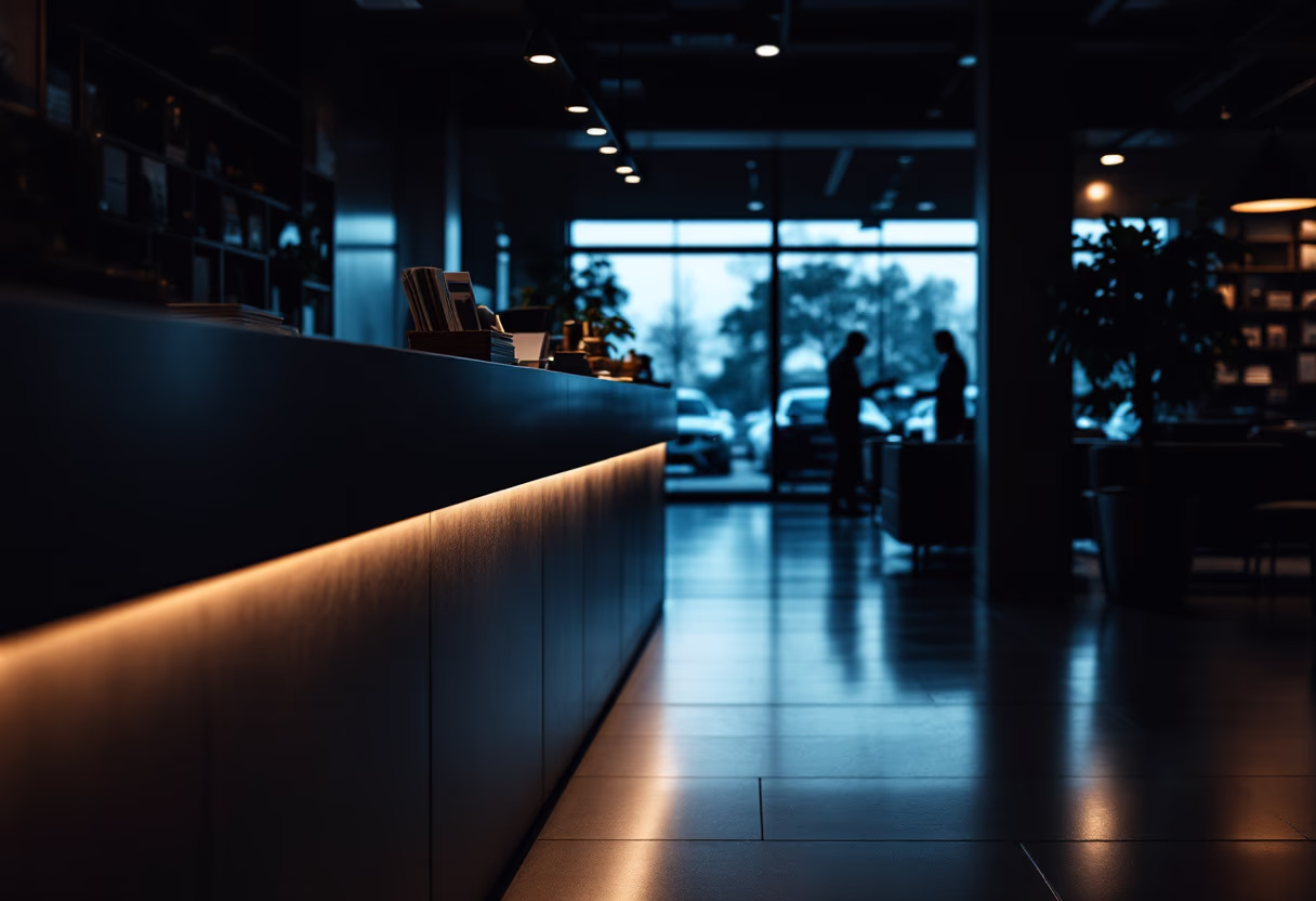 [background image] image of a welcoming reception area (for an automotive service)