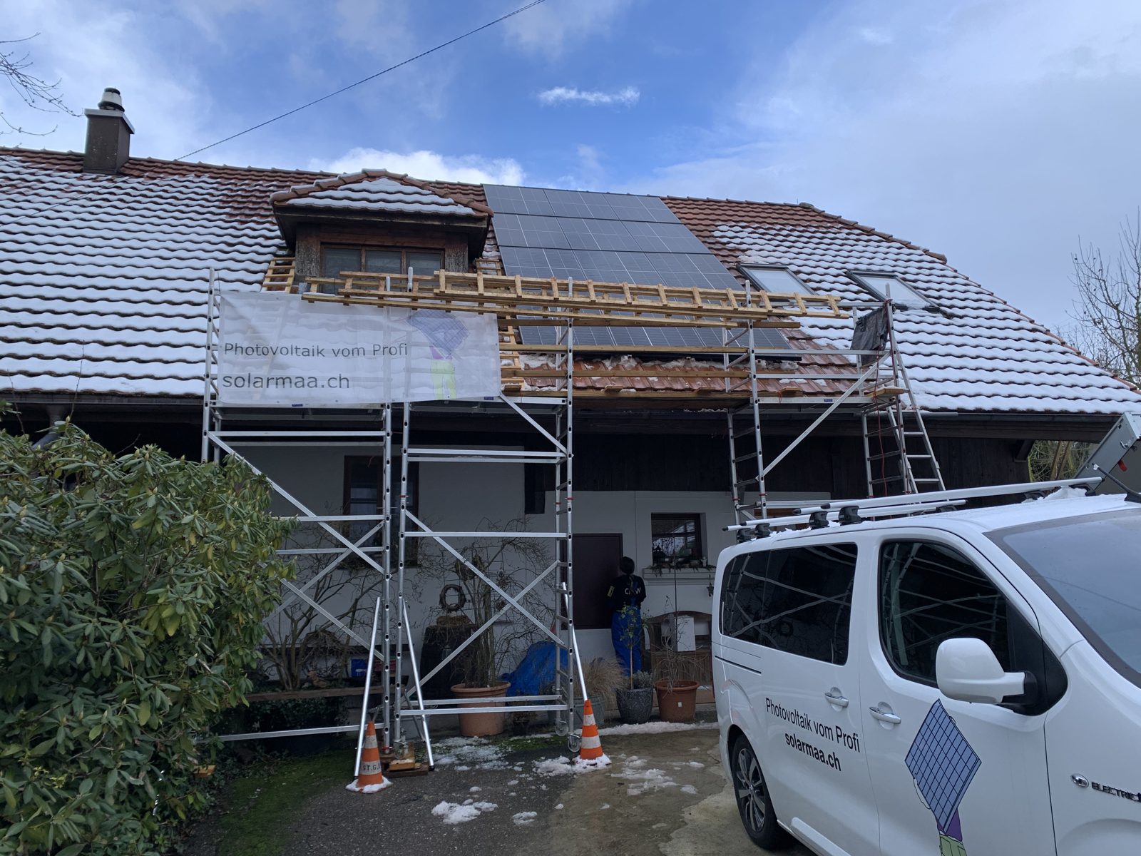 Solaranlage auf einem geschützten Einfamilienhaus in Jens – Solarmaa