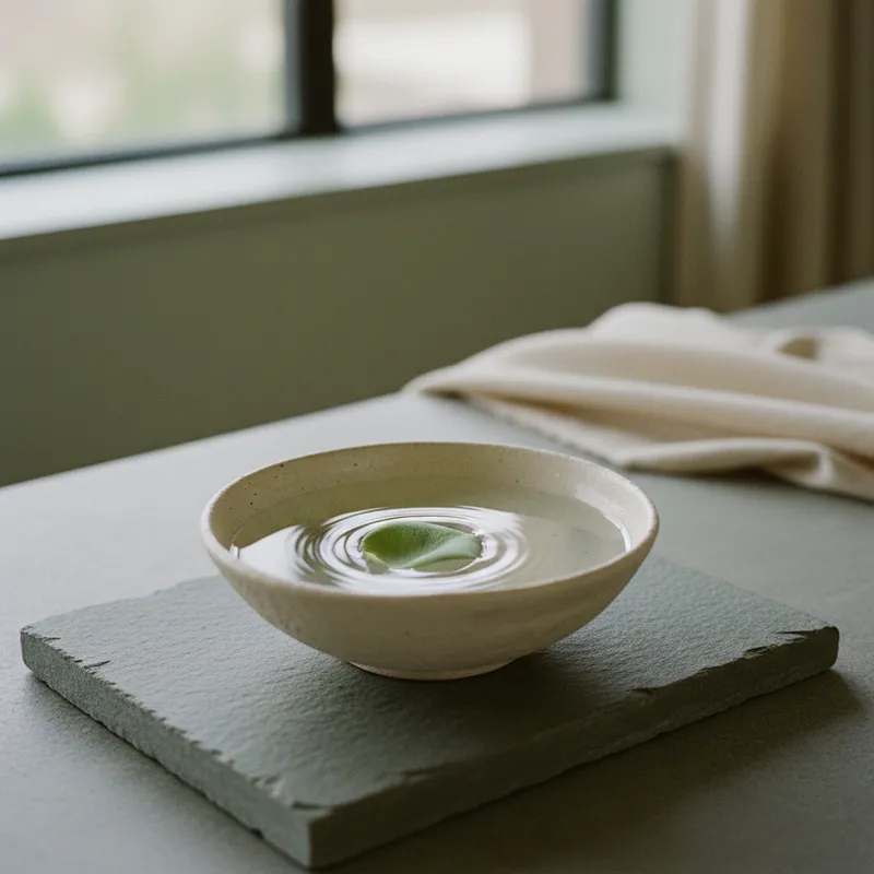 Serene face in meditation, practicing mindfulness awareness