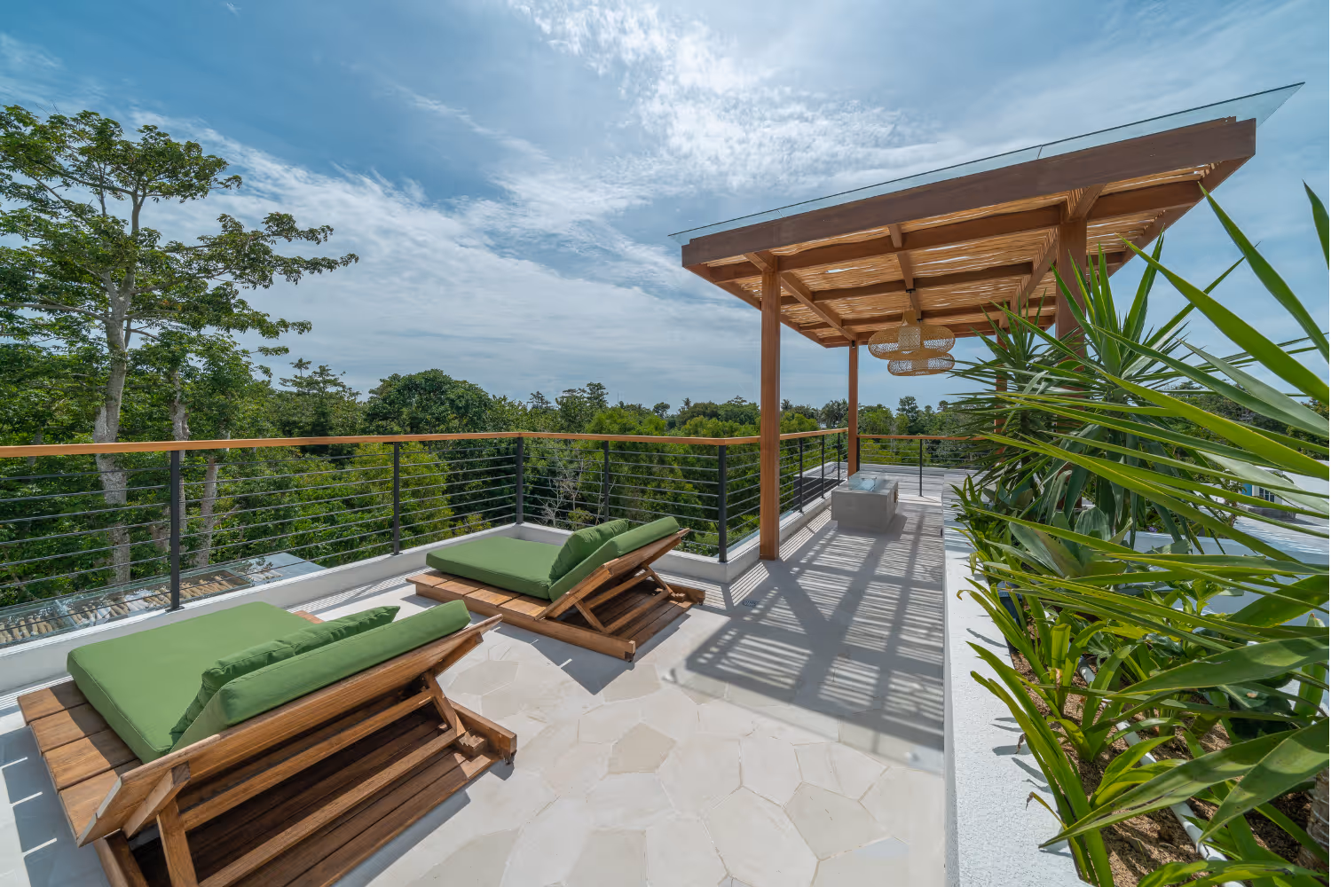Villa Kusa rooftop terrace view Ubud Bali