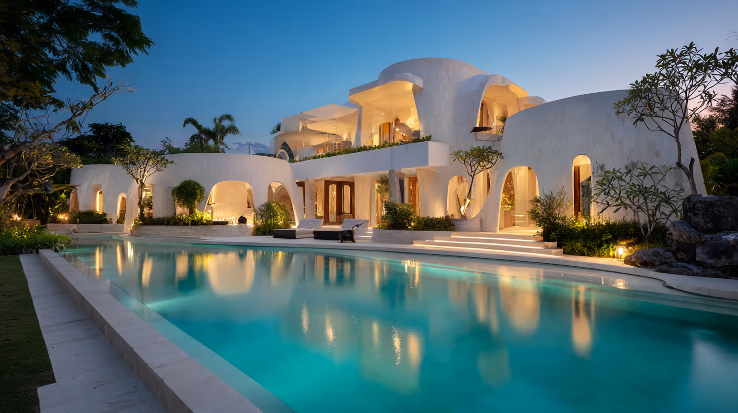 Exterior view villa 6 bedroom luxury Bali