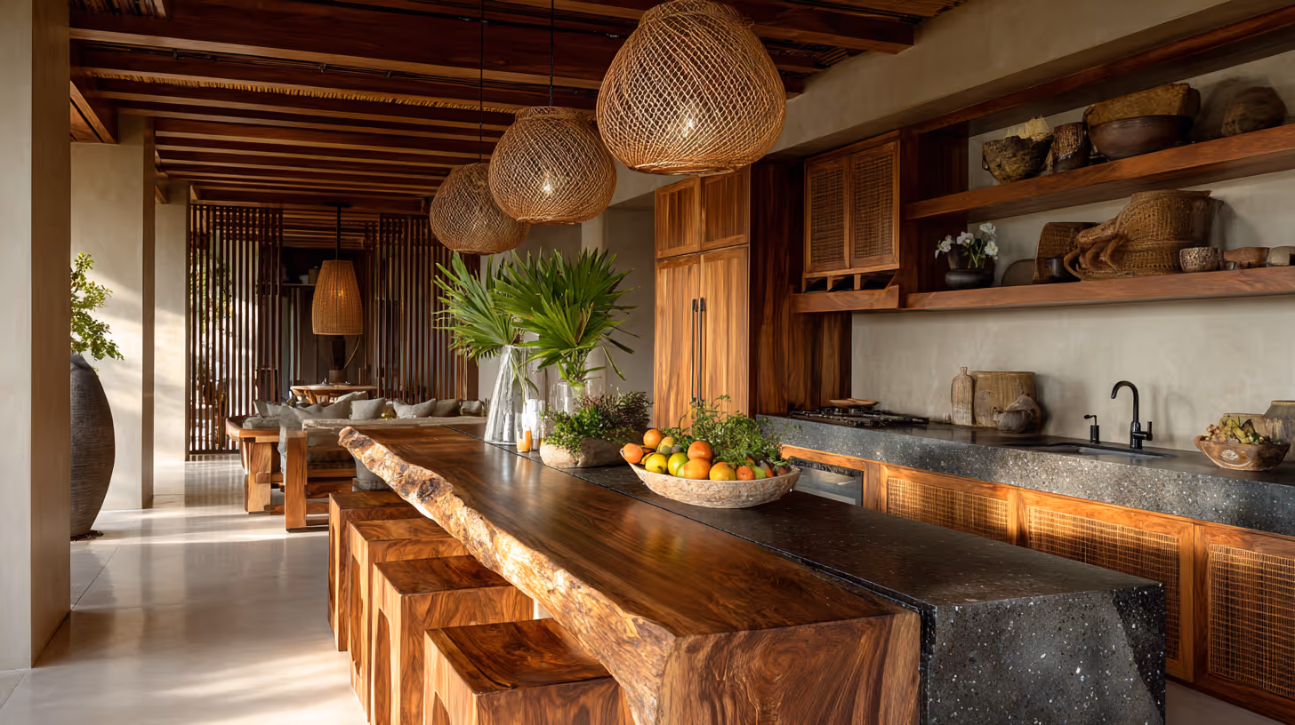 Equipped kitchen luxury villa Bali
