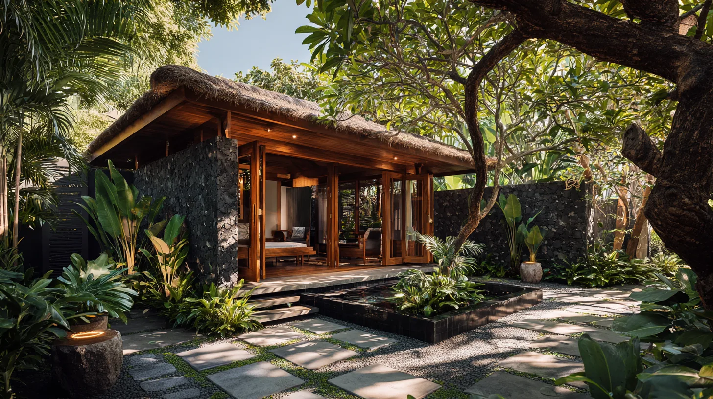 Extérieur de villa 1 chambre style tropical moderne avec piscine à Bali par Genesis