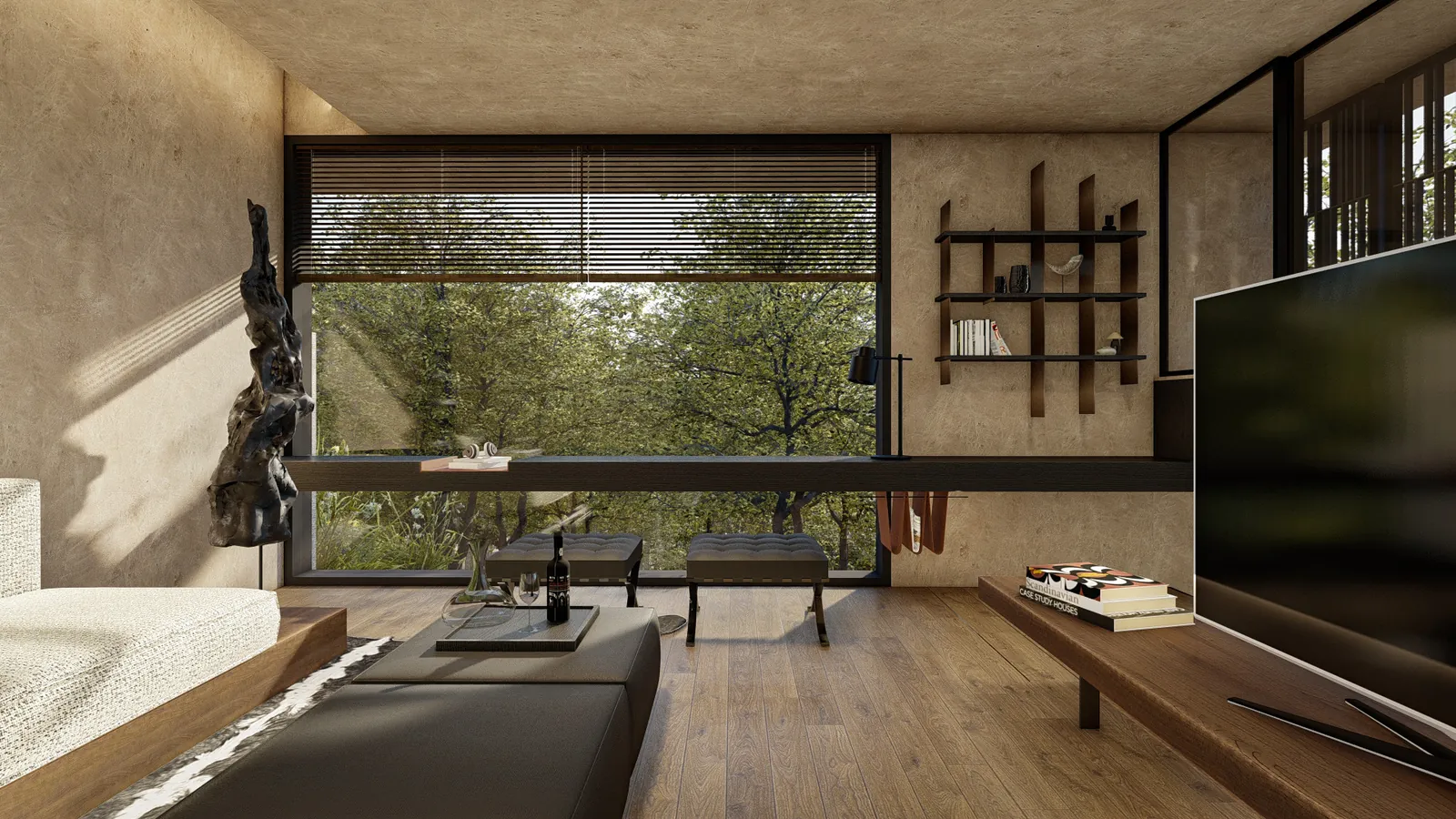 Salon ouvert d'une villa 2 chambres Genesis Bali avec vue sur la nature tropicale