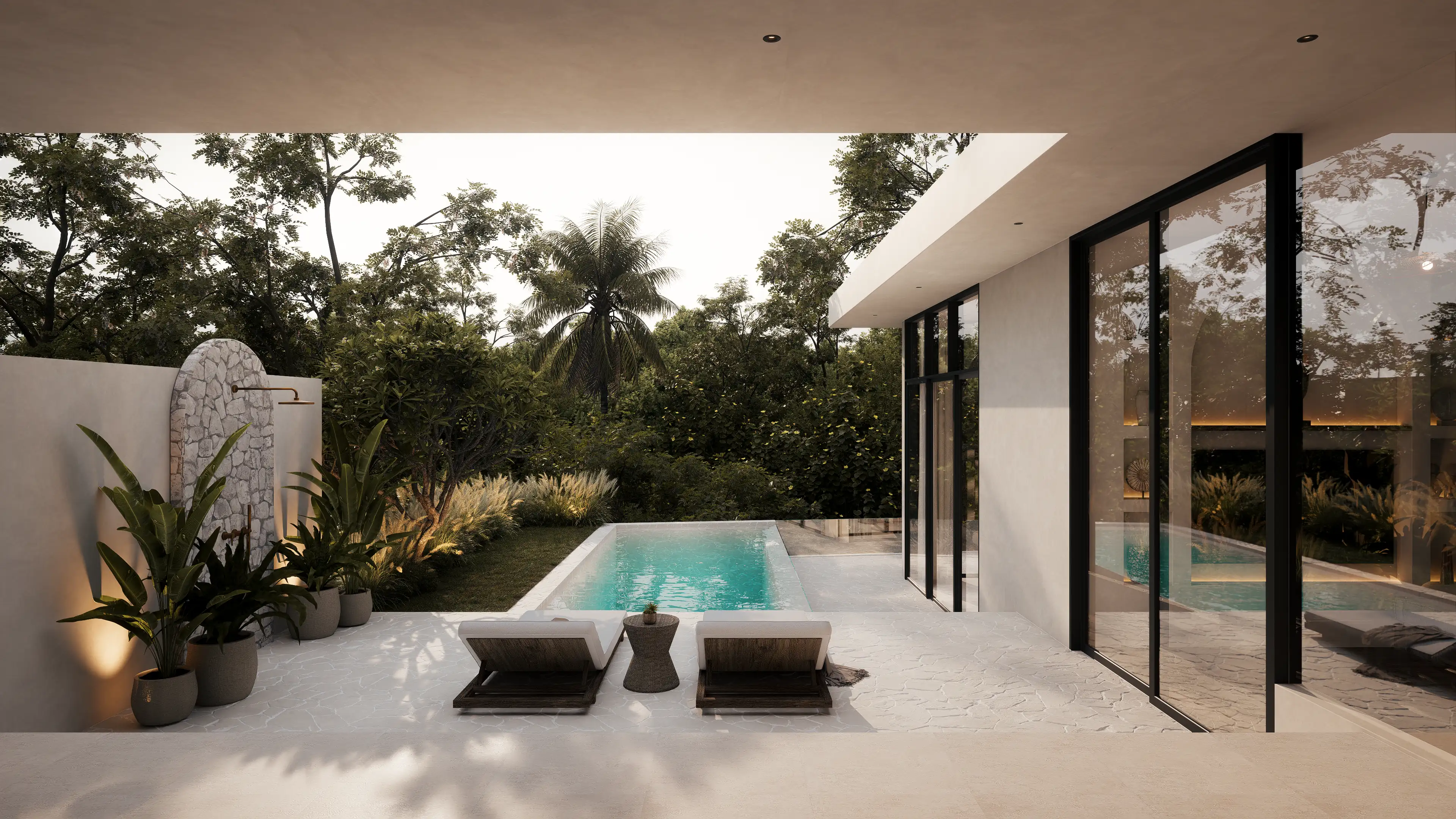 Private terrace with pool at Genesis Balangan villa