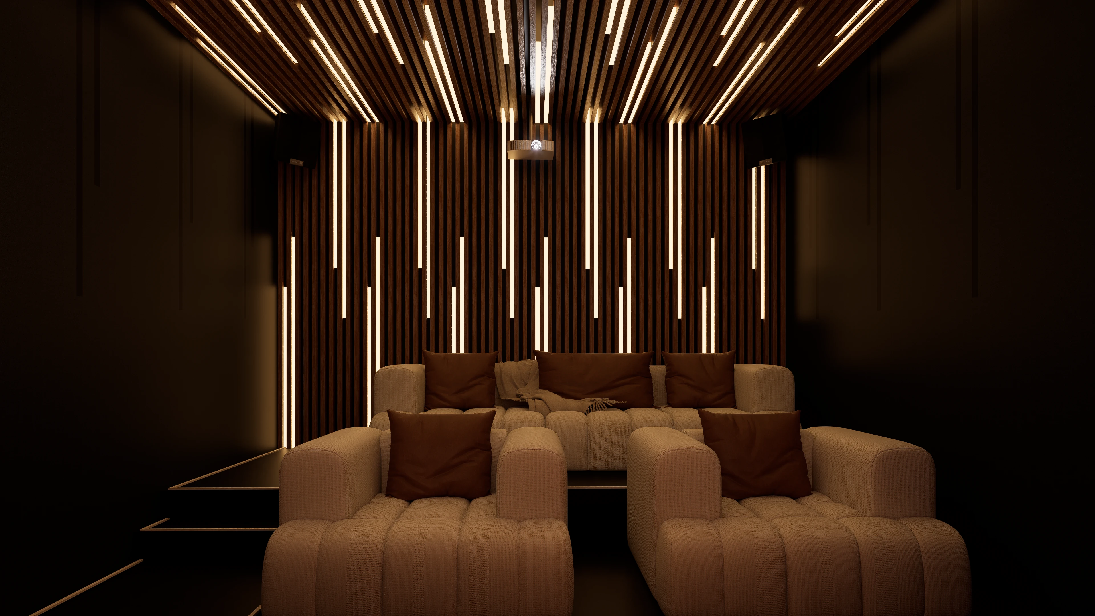 Salle cinéma privée de la villa de luxe Cliffside, Uluwatu
