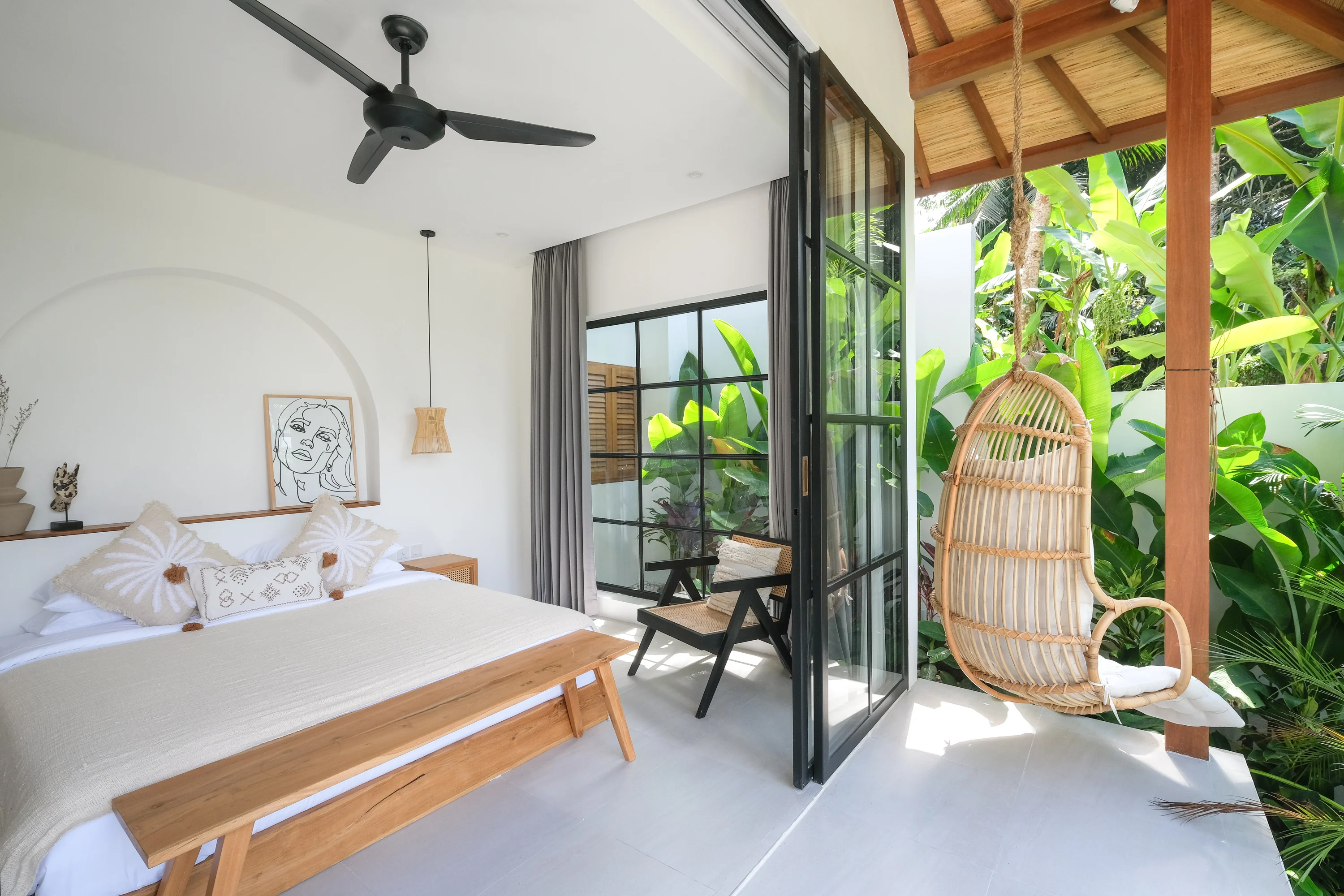 Chambre de la Villa Lestari avec vue sur le jardin tropical, Ubud