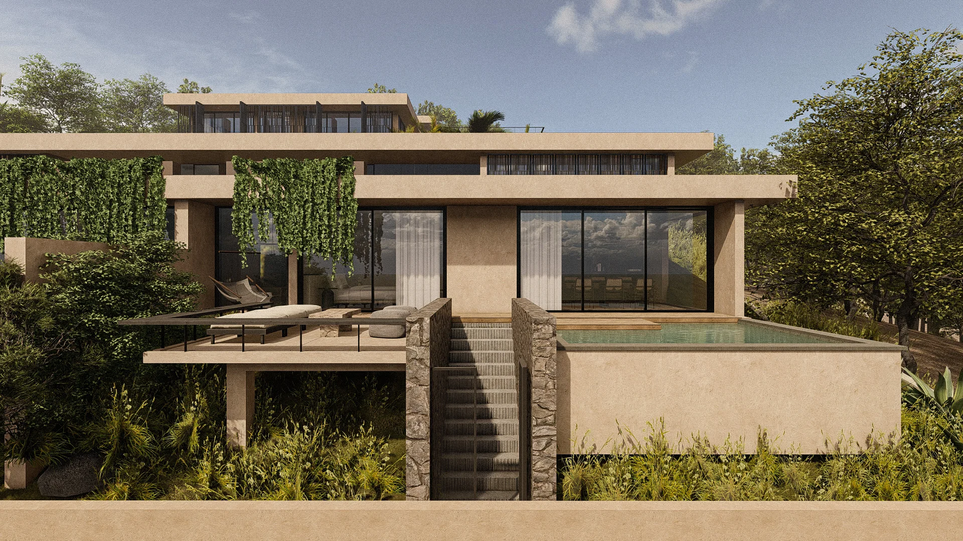 Exterior facade of 2-bedroom Bali Art Villas, Uluwatu