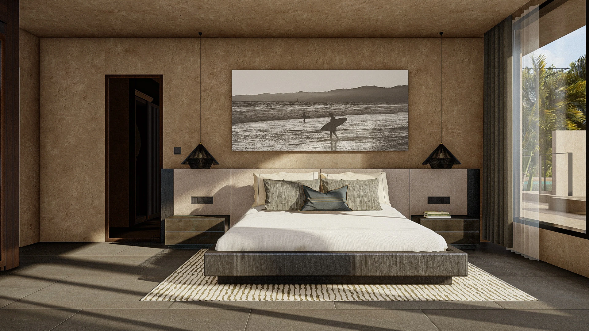 Master bedroom of Bali Art 4-bedroom villa with modern decor