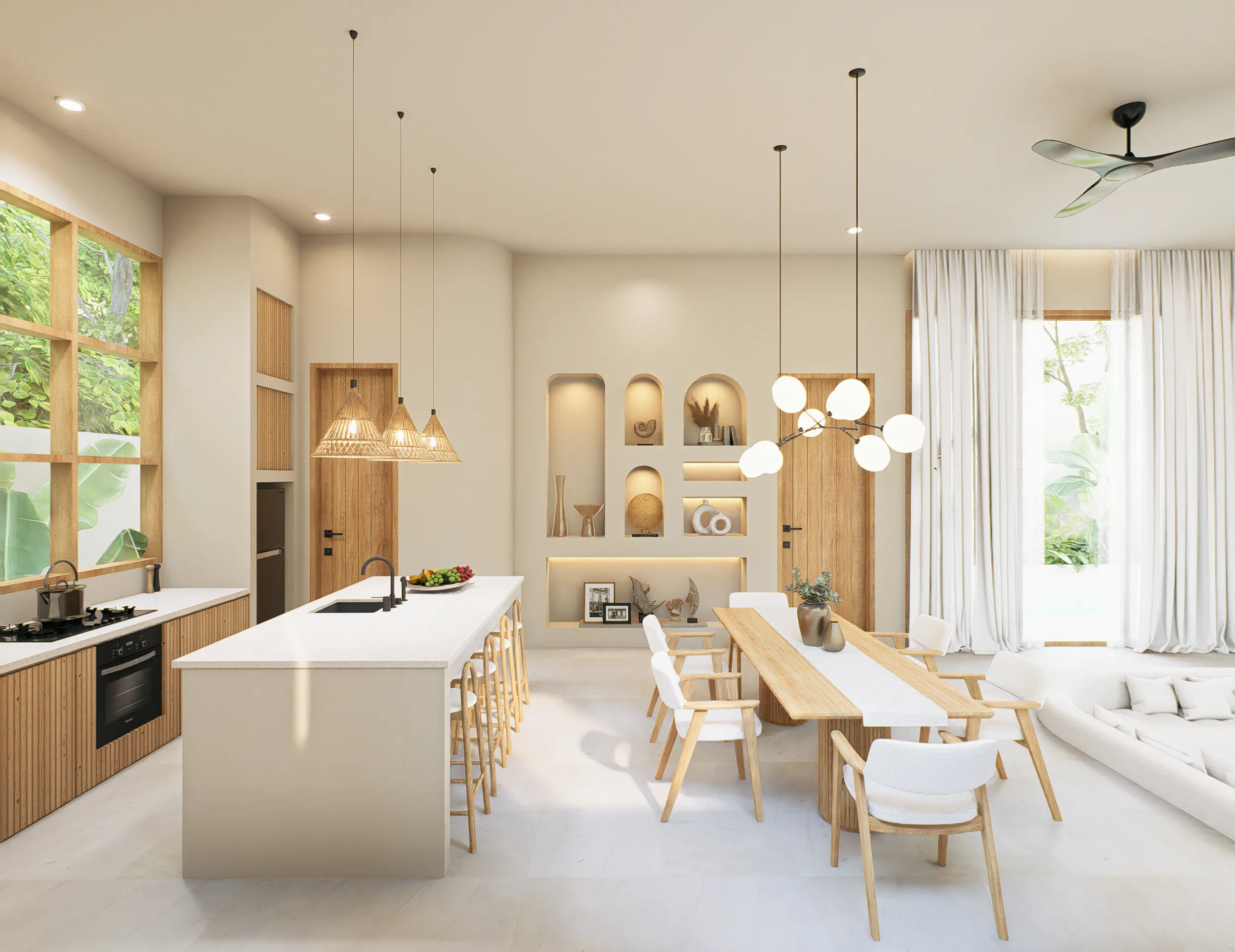 Kitchen with island counter of Genesis Kedungu villa