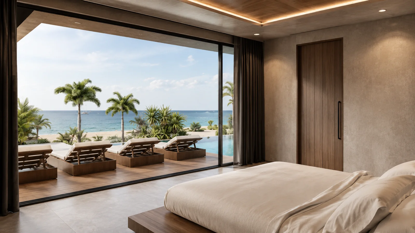 Lombok Elyes Villa · bedroom with ocean view