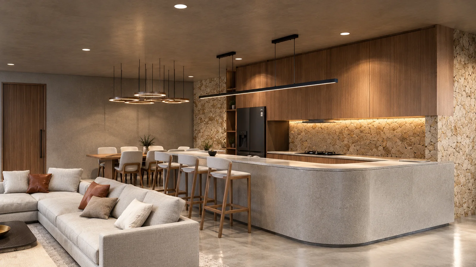 Lombok Elyes Villa · open kitchen and living room