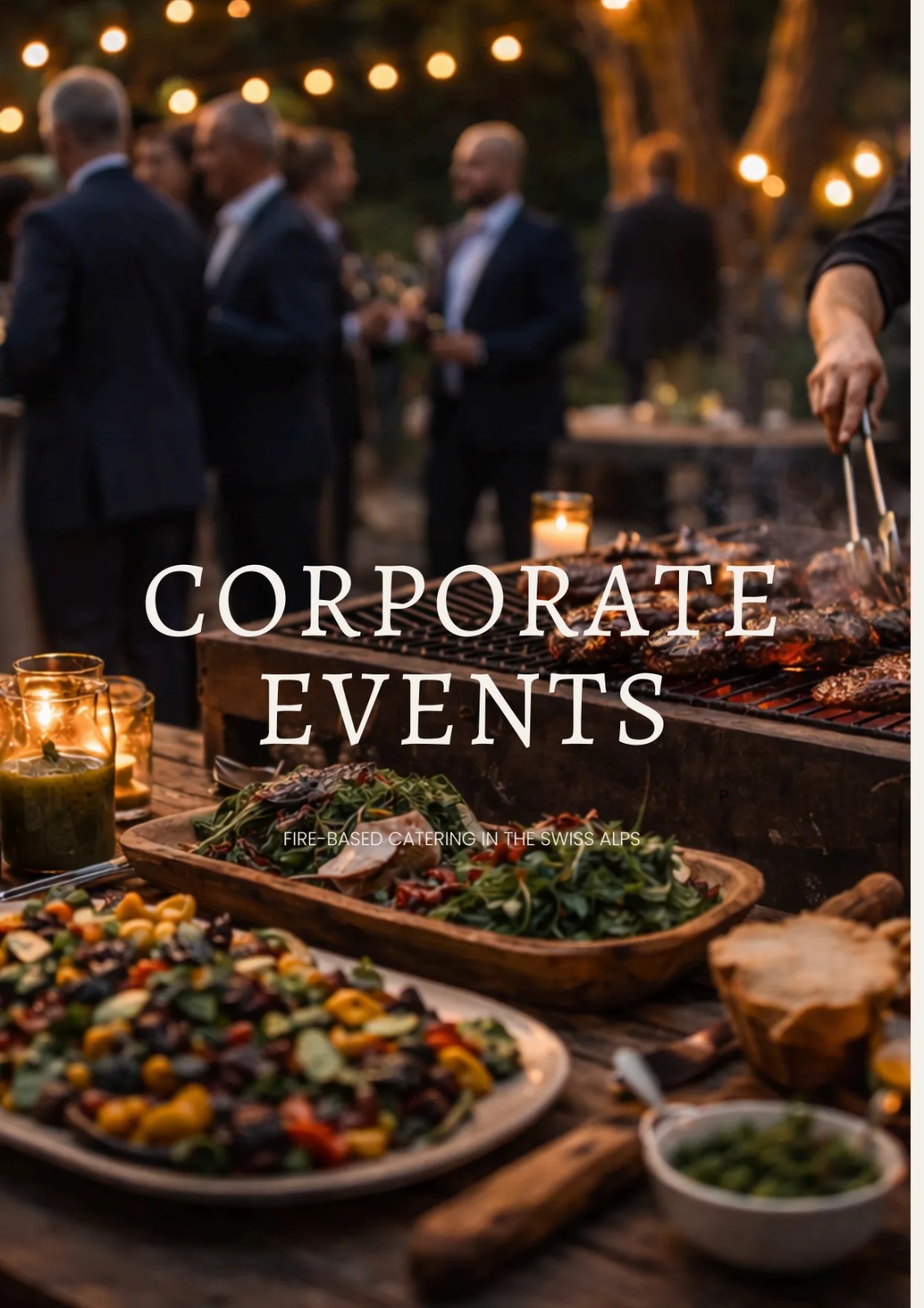 Pizca Experience — Corporate fire-based catering event in the Alps