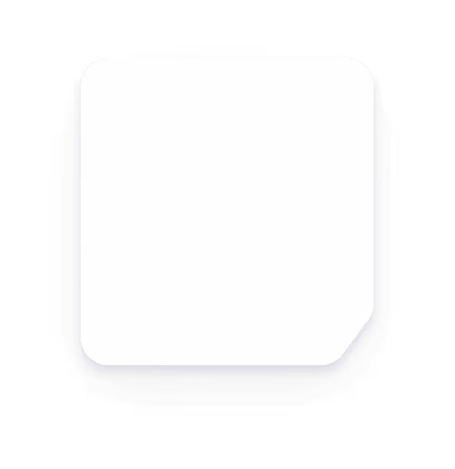 White square with rounded corners and a small triangular cut on the bottom right, casting a soft shadow.