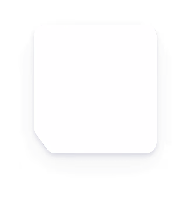 White square with rounded corners and a subtle dark shadow on a transparent background.