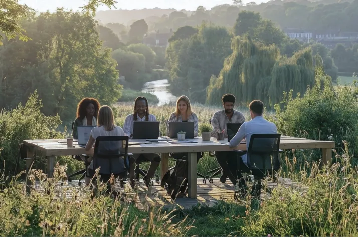 team working outdoors