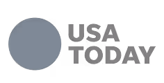 USA TODAY logo with a large blue circle to the left of the text.