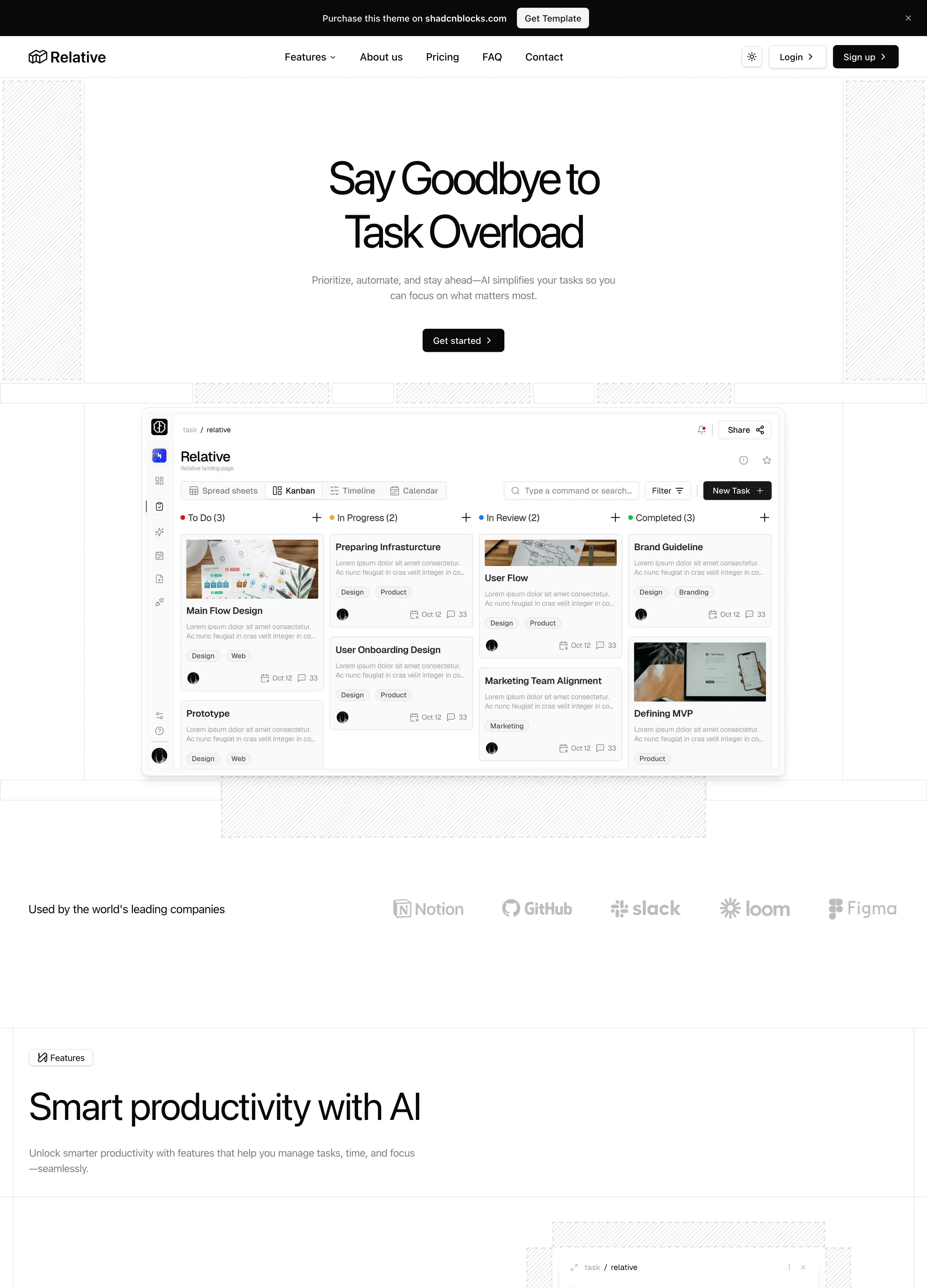 Relative - Landing page template Next.js & Astro